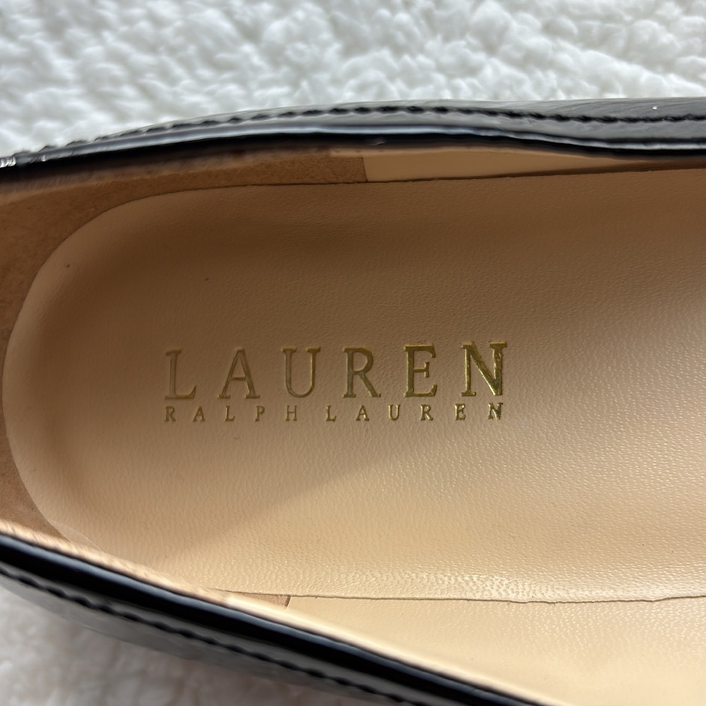 RLL Lauren Ralph Lauren Black Patent Pump  Single Left Shoe Size 9.5 - Picture 3 of 7